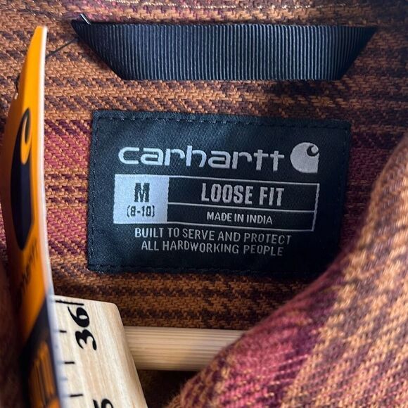 Carhartt Women's Loose Fit Heavyweight Twill Shirt Jacket Brown Sz‎ Medium NWT - Picture 5 of 10